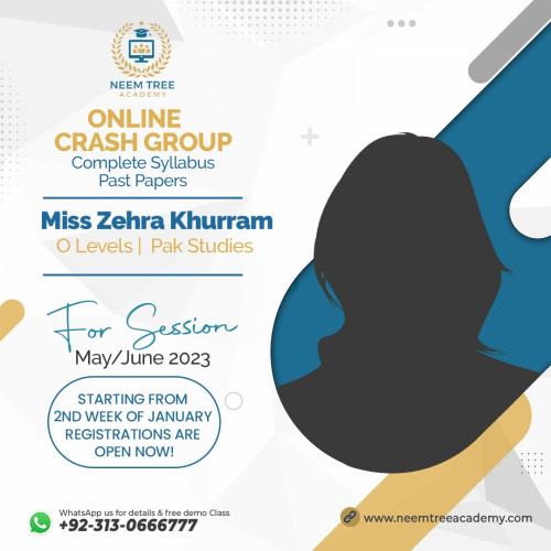 Miss Zehra Khurram | Pak Studies Teacher